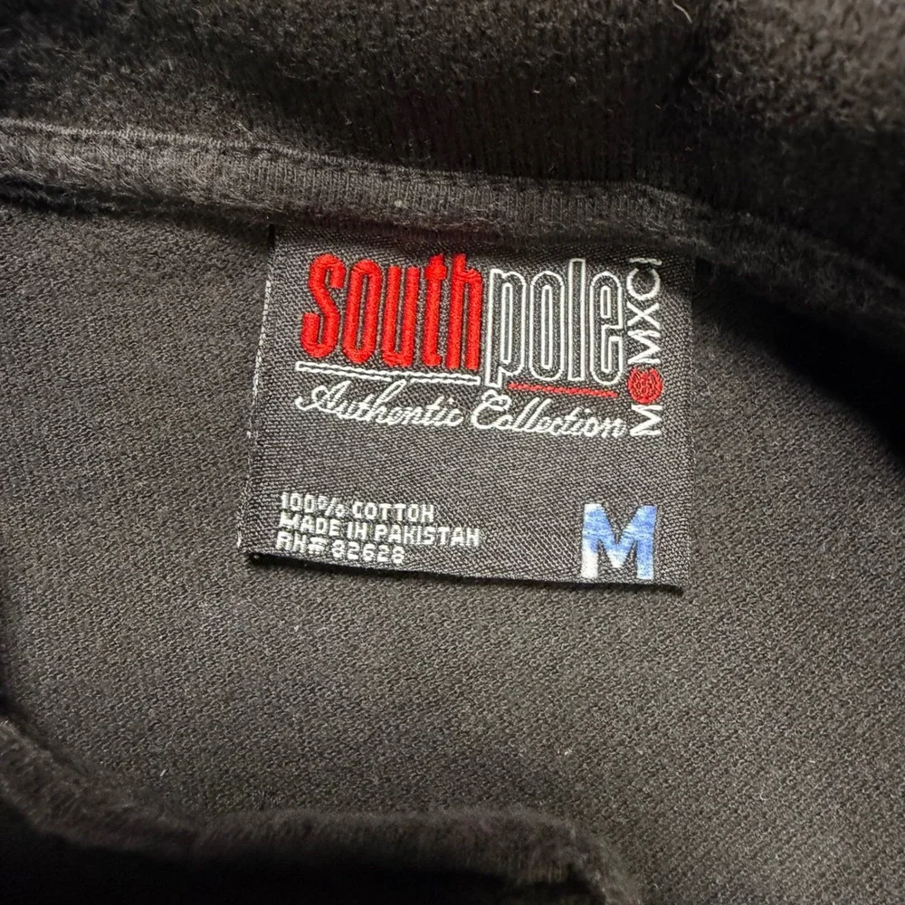 Southpole Black Utility Polo Shirt Tactical Streetwear Cargo Pockets M Grunge